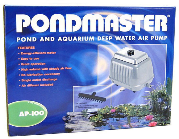 Pondmaster Pond & Aquarium Deep Water Air Pump AP 100 (10;00 Gallons - 8;900 Cubic Inches per Minute)