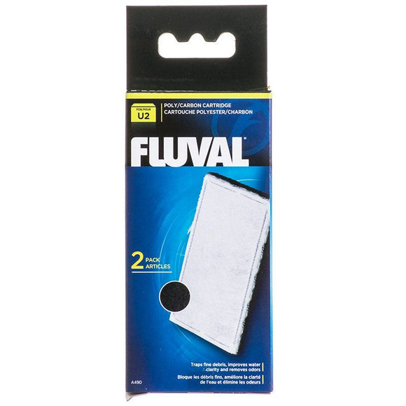 [Pack of 4] - Fluval Underwater Filter Stage 2 Polyester/Carbon Cartridges U2 Filter Cartridge (2 Pack)