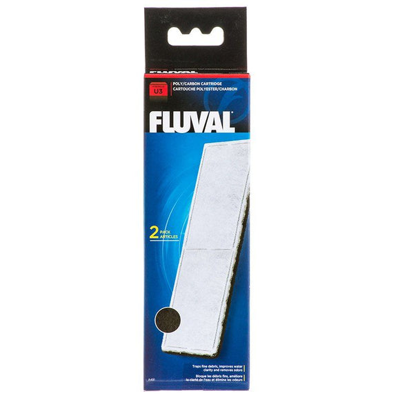 [Pack of 4] - Fluval Underwater Filter Stage 2 Polyester/Carbon Cartridges U3 Filter Cartridge (2 Pack)
