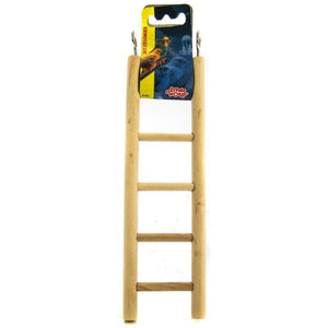 [Pack of 4] - Living World Wood Ladders for Bird Cages 8.75" High - 5 Step Ladder