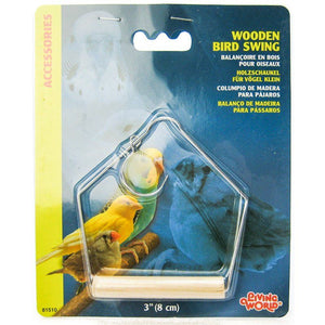 [Pack of 4] - Living World Wood Perch Bird Swings 3" Long x 4" High