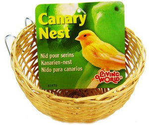 [Pack of 4] - Living World Wicker Canary Nest 4" Long x 2" Wide