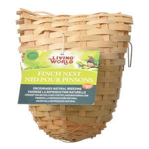 [Pack of 4] - Living World Bamboo Finch Nest Large (6" Long x 5" Wide)