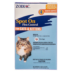 [Pack of 4] - Zodiac Spot on Flea Controller for Cats & Kittens 4 Pack