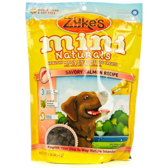 [Pack of 2] - Zukes Mini Naturals Dog Treat - Savory Salmon Recipe 1 lb
