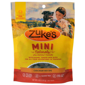 [Pack of 4] - Zukes Mini Naturals Dog Treat - Roasted Chicken Recipe 6 oz