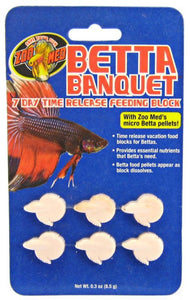 [Pack of 4] - Zoo Med Aquatic Betta Banquet - 7 Day Betta Feeder .3 oz (6 Pack)