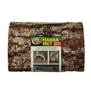 [Pack of 2] - Zoo Med Habba Hut Natural Half Log with Bark Shelter Giant (11"L x 9.5"W x 5.5"H)