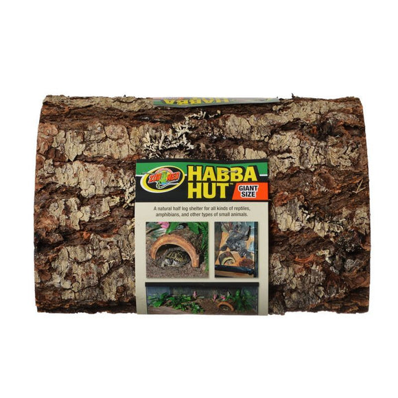 [Pack of 2] - Zoo Med Habba Hut Natural Half Log with Bark Shelter Giant (11