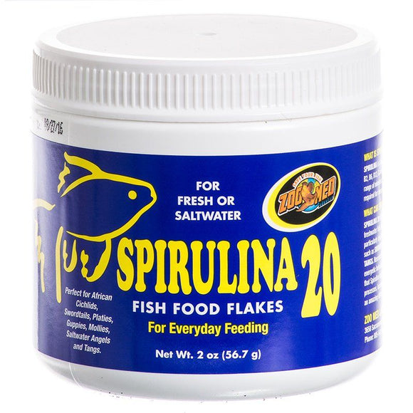 [Pack of 4] - Zoo Med Spirulina 20 Flakes Fish Food 2 oz