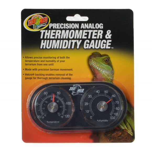 [Pack of 3] - Zoo Med Precision Analog Thermometer & Humidity Gauge Analog Thermometer & Humidity Gauge