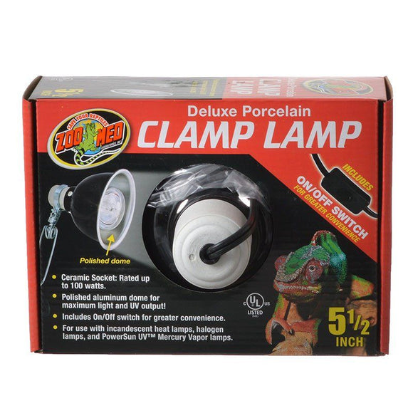 [Pack of 2] - Zoo Med Delux Porcelain Clamp Lamp - Black 100 Watts (5.5