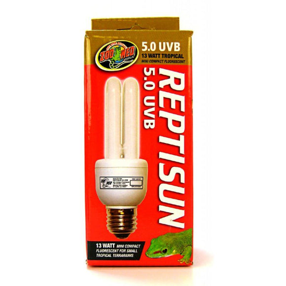 [Pack of 3] - Zoo Med ReptiSun 5.0 UVB Mini Compact Flourescent Replacement Bulb 13 Watts