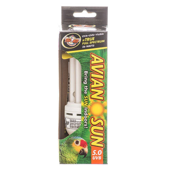 [Pack of 2] - Zoo Med Avian AvianSun 5.0 UVB Compact Flourescent Bulb 26 Watts