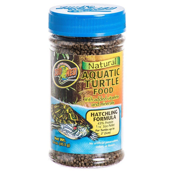 [Pack of 4] - Zoo Med Natural Aquatic Turtle Food - Hatchling Formula (Pellets) 1.9 oz