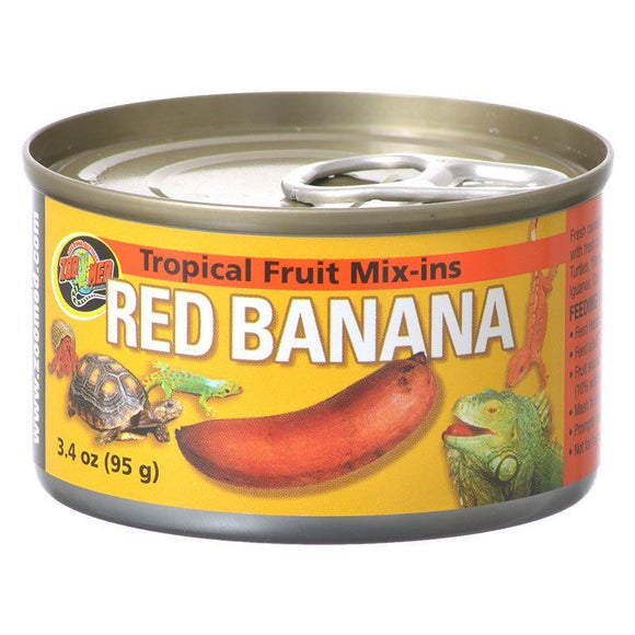 [Pack of 4] - Zoo Med Tropical Friut Mix-ins Red Banana Reptile Treat 4 oz