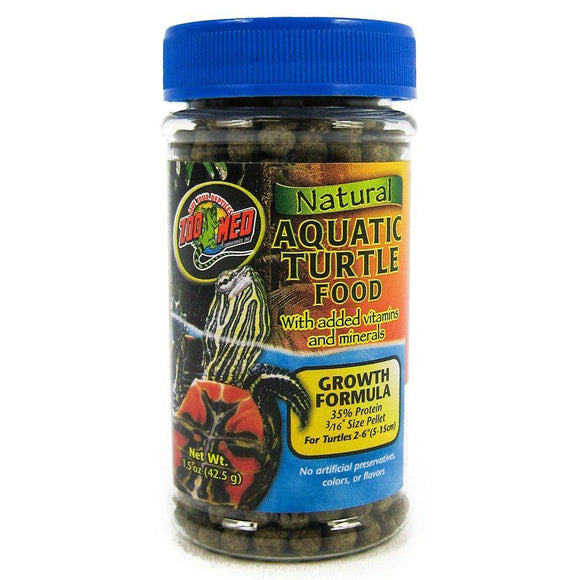 [Pack of 4] - Zoo Med Natural Aquatic Turtle Food - Growth Formula Pellets 1.85 oz