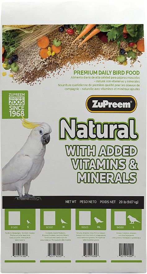 ZuPreem Natural Blend Bird Food - Cockatiel Medium (20 lbs)