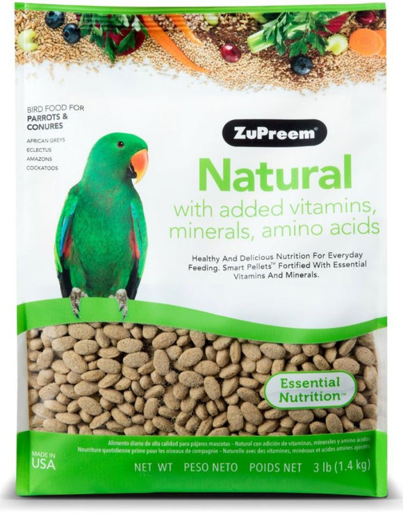 [Pack of 2] - ZuPreem Natural Blend Bird Food - Parrot & Conure 3.25 lbs
