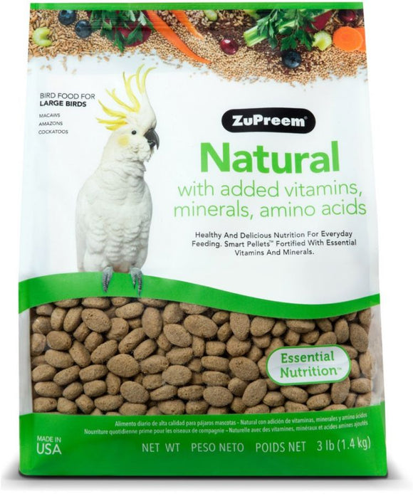 [Pack of 2] - ZuPreem Natural Blend Bird Food - Large Parrot Large (3 lbs)