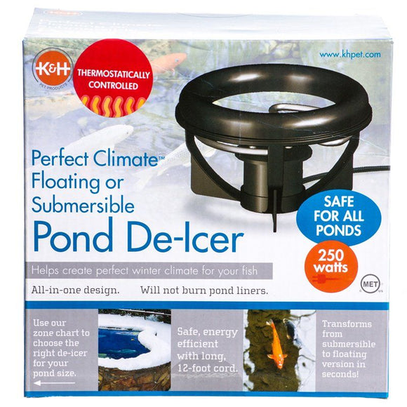 K & H Perfect Climate Delux De-Icer 250 Watts - For Ponds up to 1;000 Gallons