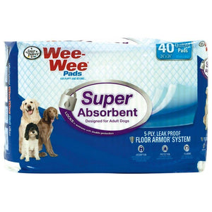 [Pack of 2] - Four Paws Wee Wee Pads - Super Absorbent 40 Pack - (24"L x 24"W)