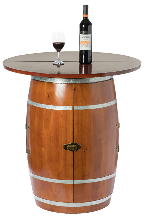 1 x Wine Barrel Round Table Wine Storage Cabinet
