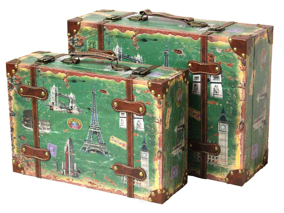 Vintage Style European Luggage Suitcase-Set of 2