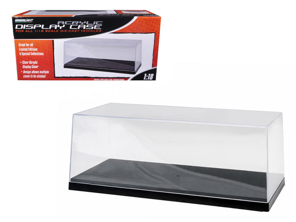 PACK OF 2 - Collectible Display Show Case for 1/18-1/24 Scale Model Cars with Black Plastic Base by Greenlight