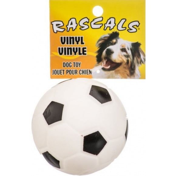 [Pack of 4] - Rascals Vinyl Soccer Ball for Dogs - White 1 count