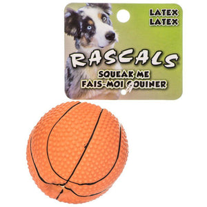 [Pack of 4] - Rascals Latex Basketball Dog Toy 2.5" Diameter