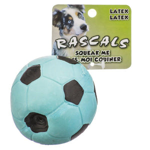 [Pack of 4] - Rascals Latex Soccer Ball for Dogs - Blue 3" Diameter