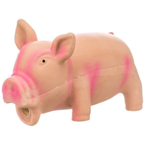 [Pack of 4] - Rascals Latex Grunting Pig Dog Toy - Pink 6.25" Long