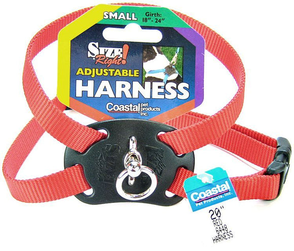 [Pack of 3] - Coastal Pet Size Right Nylon Adjustable Harness - Red Small - (Girth Size 18