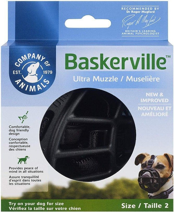 [Pack of 3] - Baskerville Ultra Muzzle for Dogs Size 2 - Dogs 12-25 lbs - (Nose Circumference 10.5
