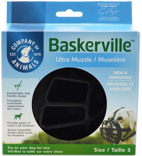 [Pack of 2] - Baskerville Ultra Muzzle for Dogs Size 5 - Dogs 60-90 lbs - (Nose Circumference 13.7