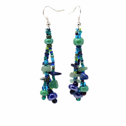 Beach Ball Earrings - Green Blue - Lucias Imports (J)