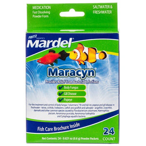 [Pack of 2] - Mardel Maracyn Two Antibacterial Aquarium Medication - Powder 24 Count - (24 x 0.021 oz Powder Packets)