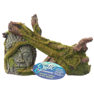 [Pack of 2] - Exotic Environments Moss Covered Ruin & Roots 10.5"L x 4.25"W x 6.25"H