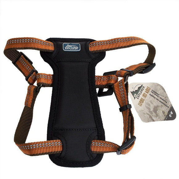 [Pack of 2] - K9 Explorer Reflective Adjustable Padded Dog Harness - Campfire Orange Fits 12