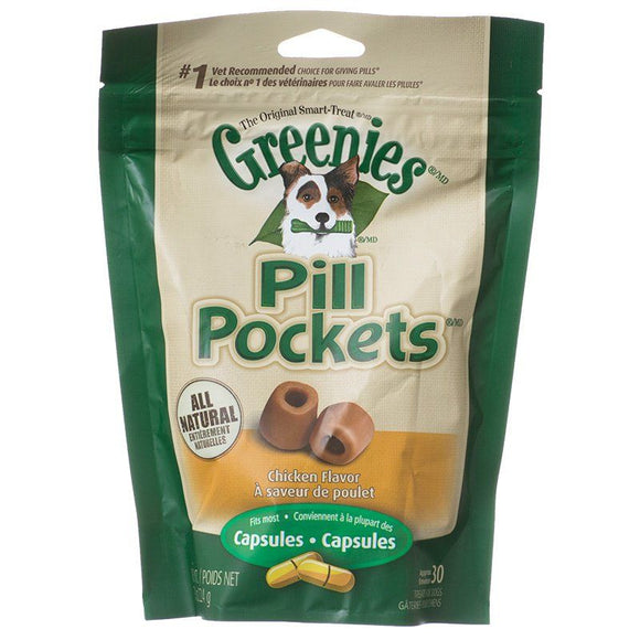 [Pack of 3] - Greenies Pill Pocket Chicken Flavor Dog Treats Large - 30 Treats (Capsules)