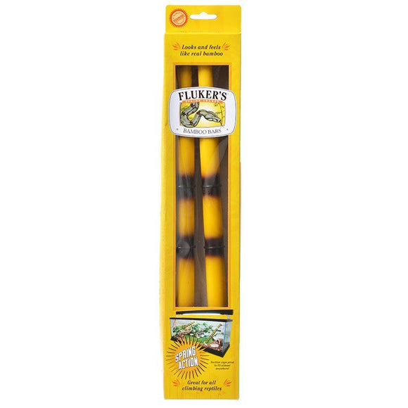 [Pack of 3] - Flukers Spring Loaded Bamboo Bars 2 Pack - (Extendable from 10.5