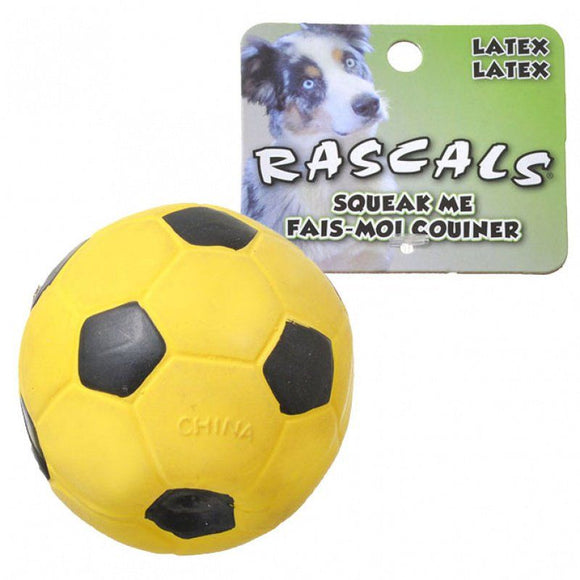 [Pack of 4] - Rascals Latex Soccer Ball for Dogs - Yellow 3