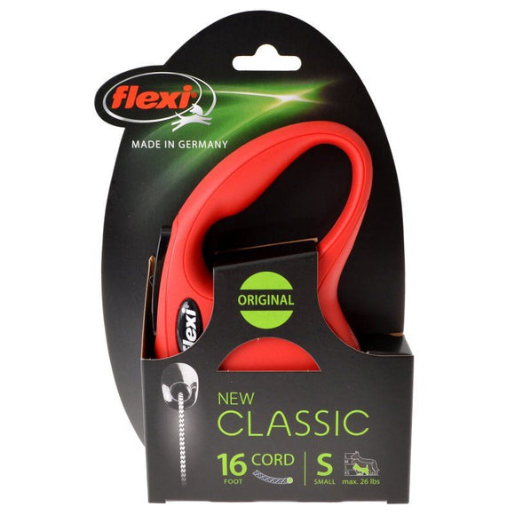 [Pack of 2] - Flexi New Classic Retractable Cord Leash - Red Small - 16' Lead (Pets up to 26 lbs)