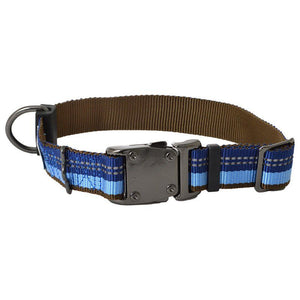 [Pack of 2] - K9 Explorer Sapphire Reflective Adjustable Dog Collar 12"-18" Long x 1" Wide