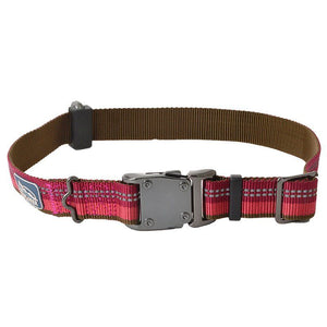 [Pack of 2] - K9 Explorer Berry Red Reflective Adjustable Dog Collar 18"-26" Long x 1" Wide