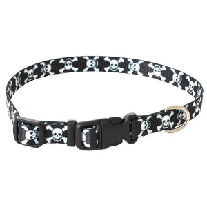 [Pack of 4] - Pet Attire Styles Skulls Adjustable Dog Collar 8"-12" Long x 3/8" Wide