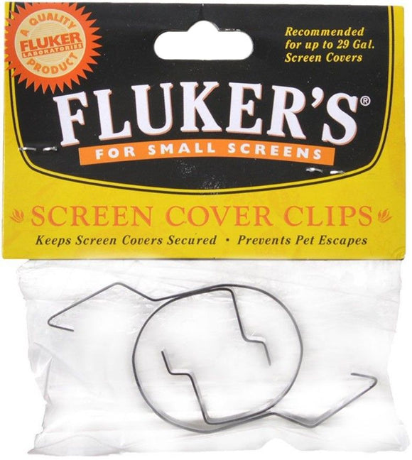 [Pack of 4] - Flukers Screen Cover Clips Small (Tanks up to 29 Gallons)