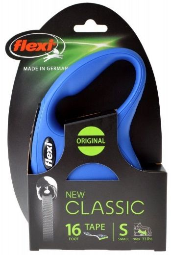 [Pack of 2] - Flexi New Classic Retractable Tape Leash - Blue Small - 16' Lead (Pets up to 33 lbs)