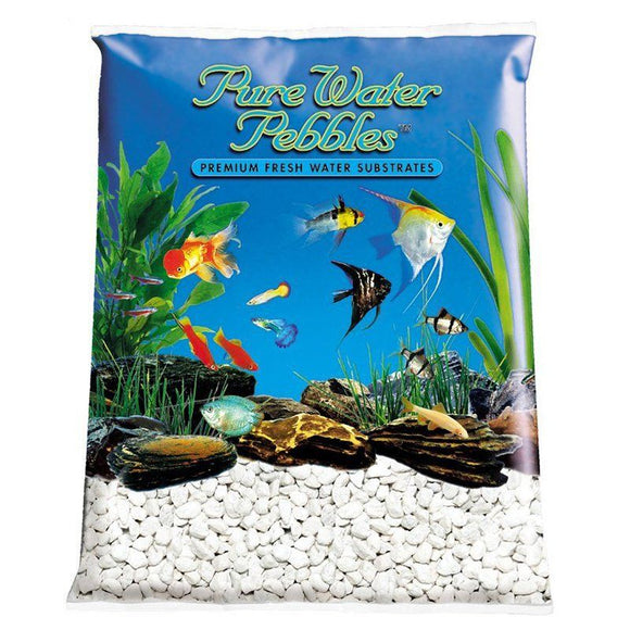 Pure Water Pebbles Aquarium Gravel - Snow White 25 lbs (3.1-6.3 mm Grain)